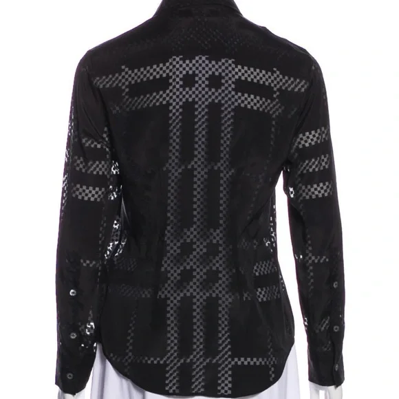 Burberry Sheer Silk Check Blouse - Picture 2 of 5